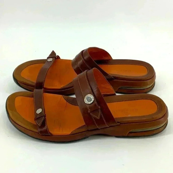 COLE HAAN LEATHER FLAT  SANDALS - Picture 3 of 5
